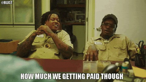 Animated GIF of money being thrown in the air